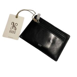 HOBO Euro Slide Leather Card Case Wallet - Black NWT